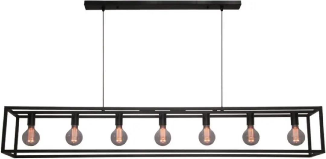 Freelight Esteso Hanglamp Industrieel Zwart - 7 Lichts