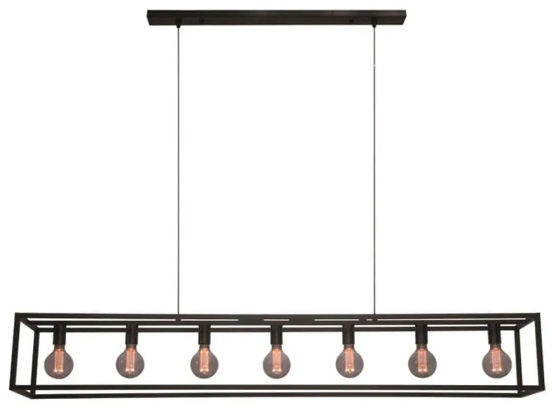 Freelight Esteso Hanglamp Industrieel Zwart - 7 Lichts