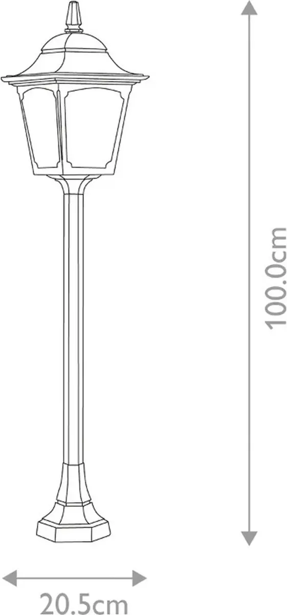 Elstead Lighting Chapel LED Tuinpilaar E27 60W - IP44 Zwart