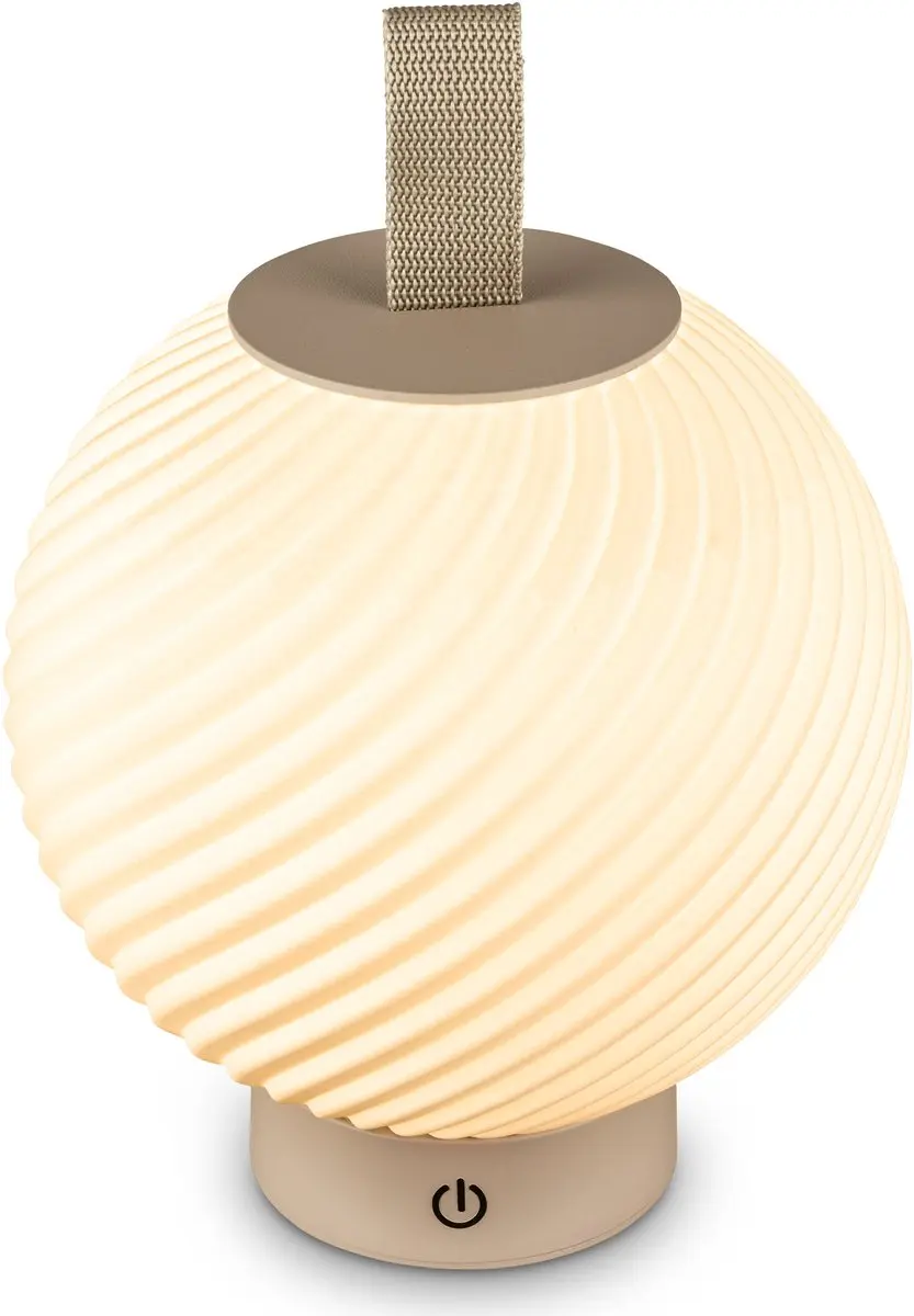 Briloner Globe Oplaadbare Tafellamp - Ø18x25cm - Beige