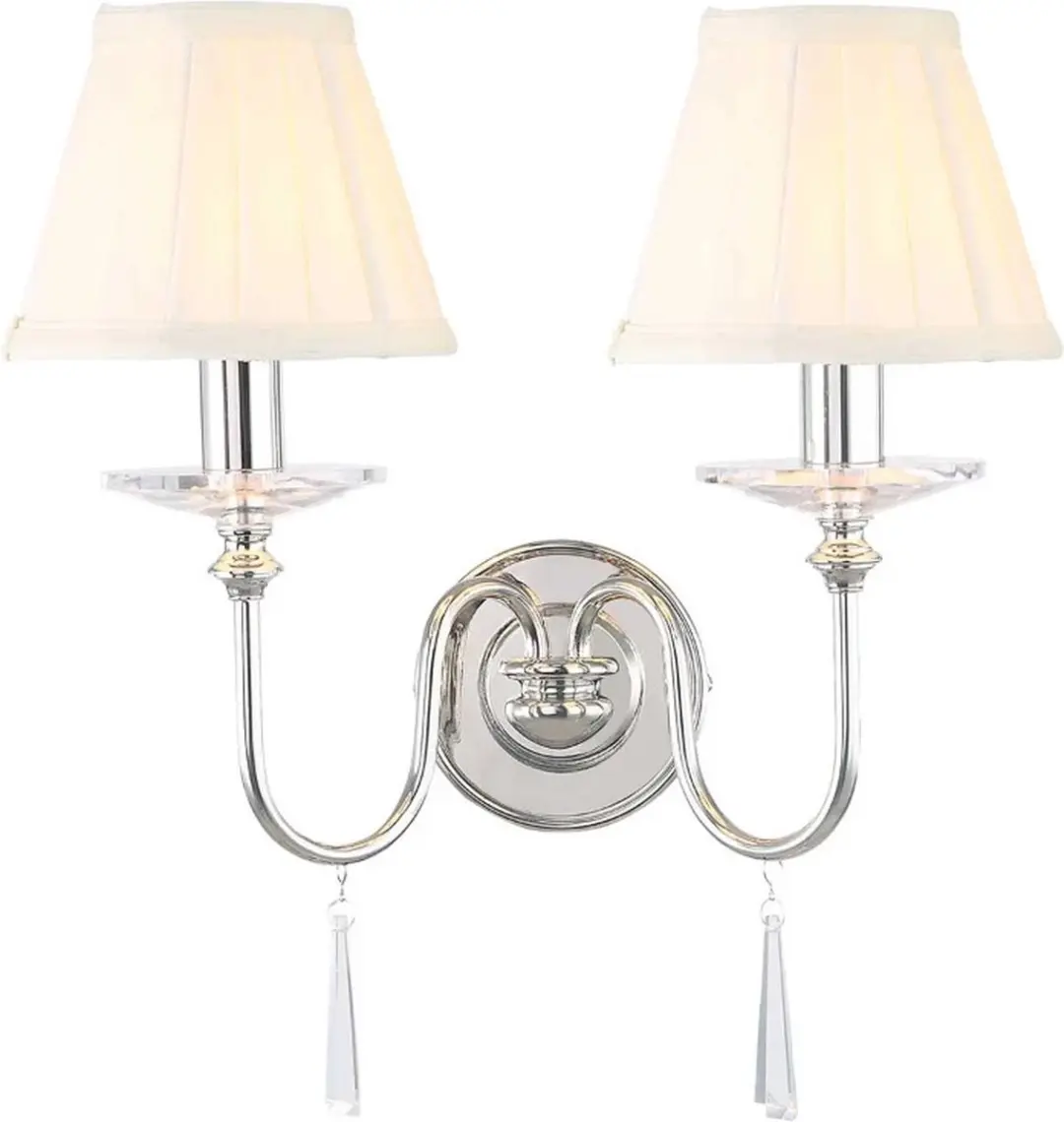 Elstead Lighting Finsbury Park LED Wandlamp - 2x E14 60W - Polished Nickel