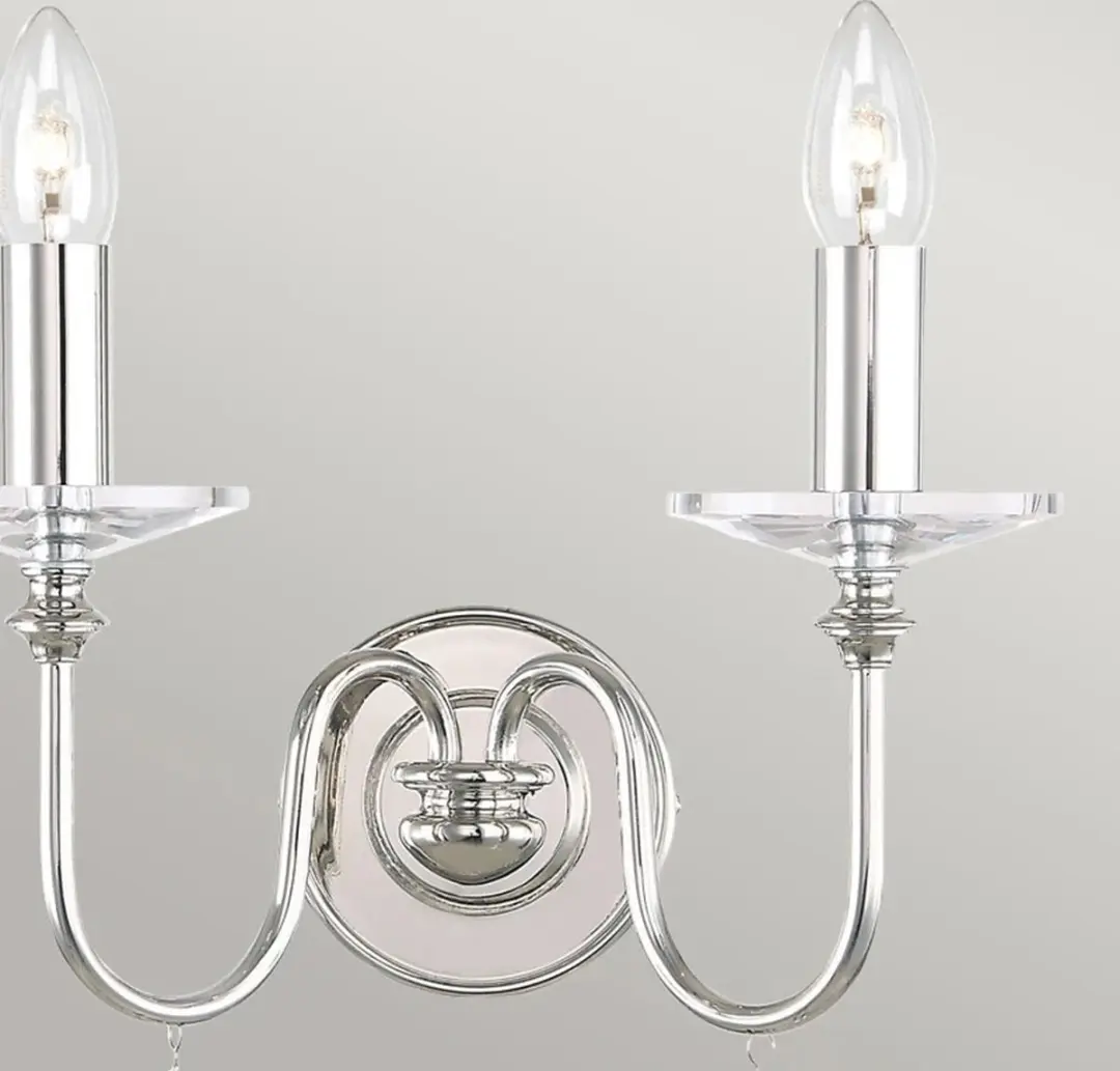 Elstead Lighting Finsbury Park LED Wandlamp - 2x E14 60W - Polished Nickel