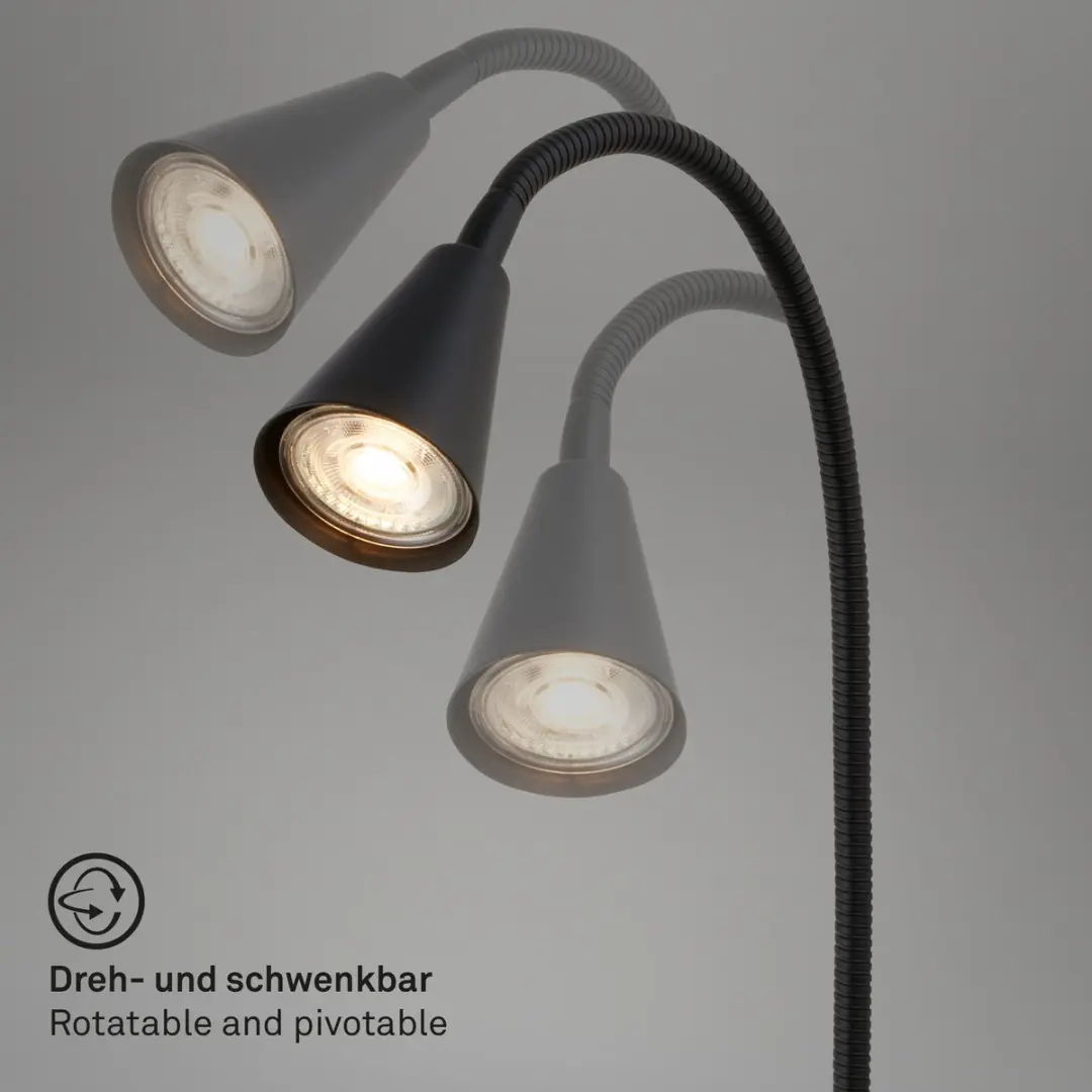 Briloner Justra Stekkerlamp - 1 Lichtpunt - 2 USB Poorten - Zwart