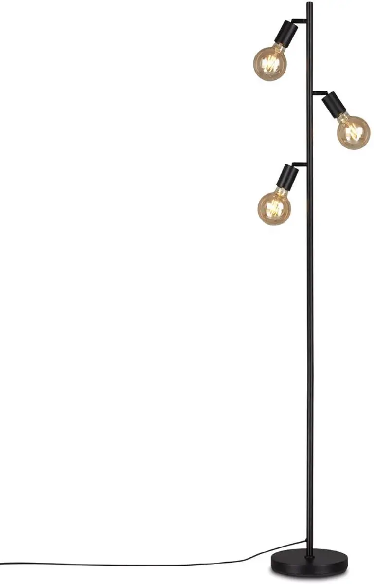 Briloner Vloerlamp E27 - 3 Lichtpunten - 160cm - Zwart