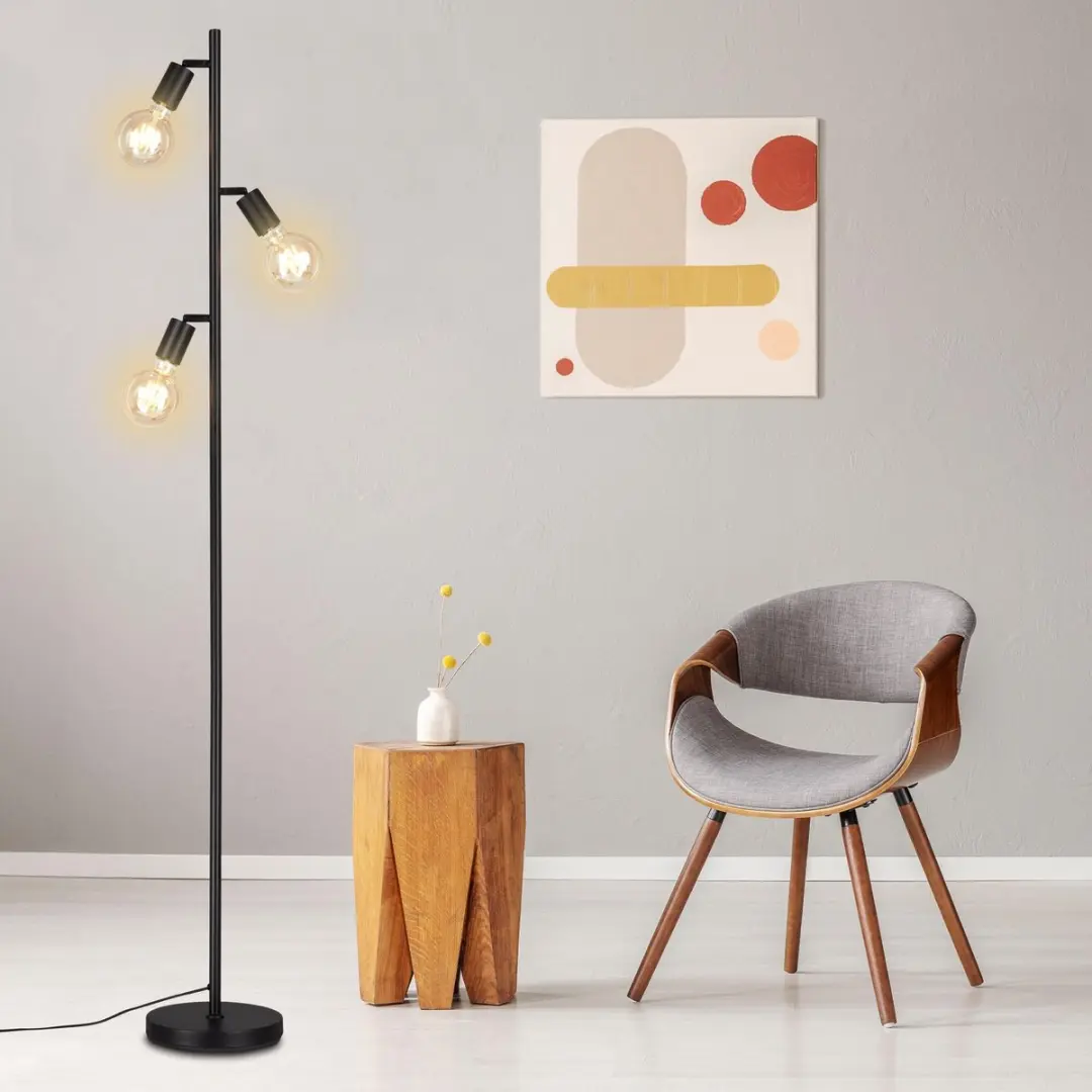 Briloner Vloerlamp E27 - 3 Lichtpunten - 160cm - Zwart