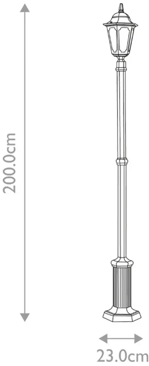 Elstead LED Tuin Pilaar Parish E27 60W - IP44 - Zwart