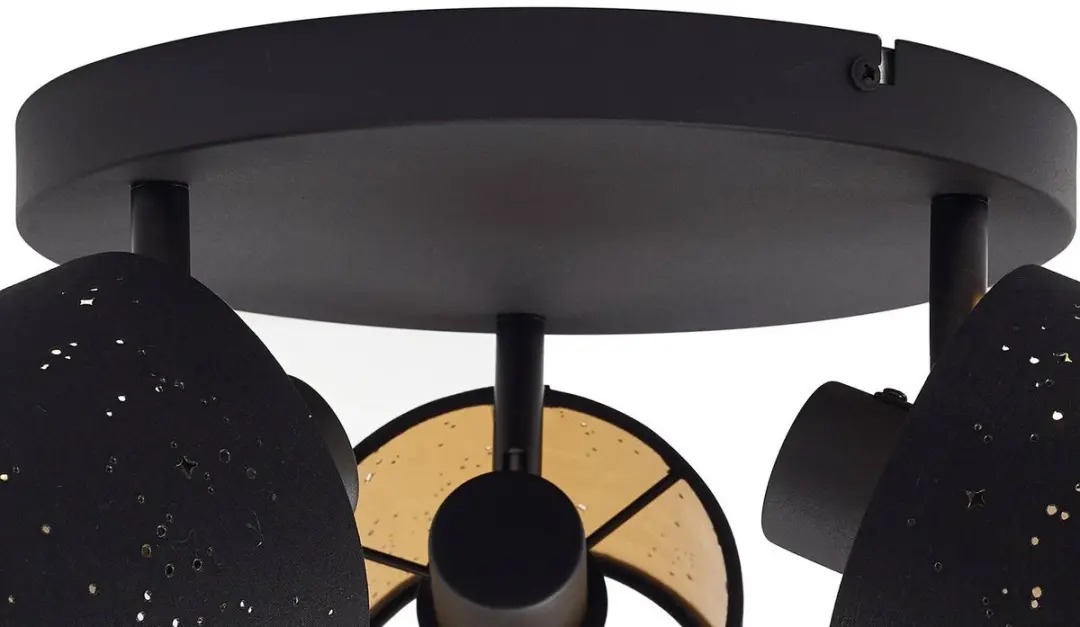 Lindby Plafondlamp 3-Lichts - Zwart/Goud