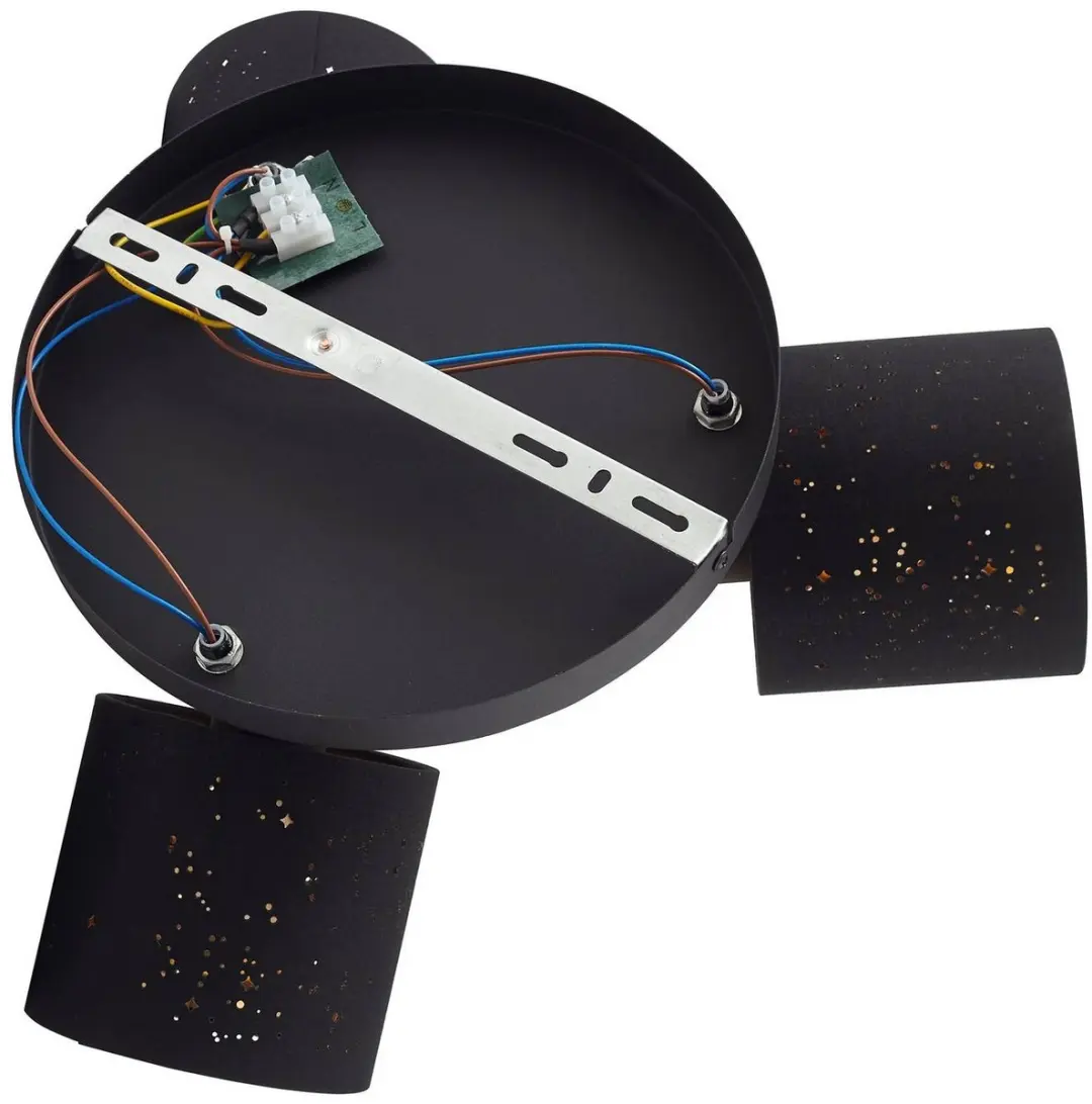 Lindby Plafondlamp 3-Lichts - Zwart/Goud