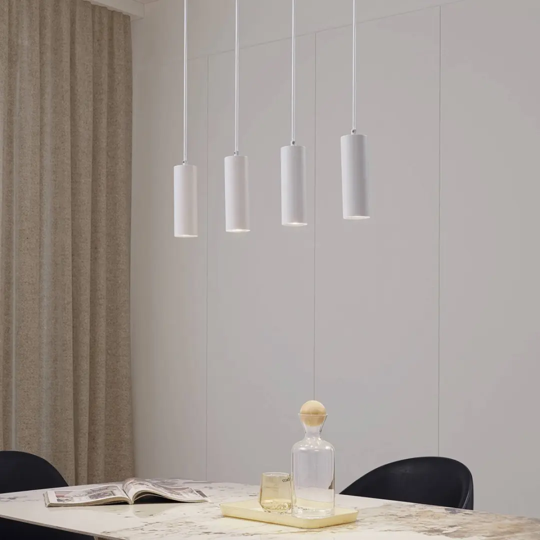 Lindby Hanglamp Metaal 4-Lichts GU10 Wit