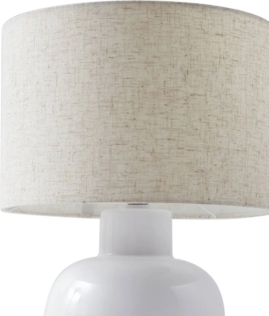 Lindby Tafellamp 1 Licht Textiel/Keramiek - 46cm - E27 - Wit