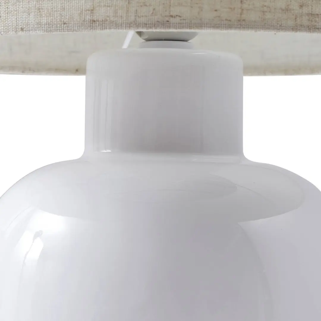 Lindby Tafellamp 1 Licht Textiel/Keramiek - 46cm - E27 - Wit
