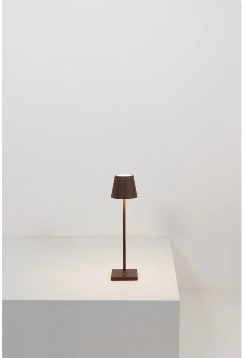 Zafferano Poldina Pro Micro Corten LED Tafellamp - 12u batterij - 1.8W - Marrone