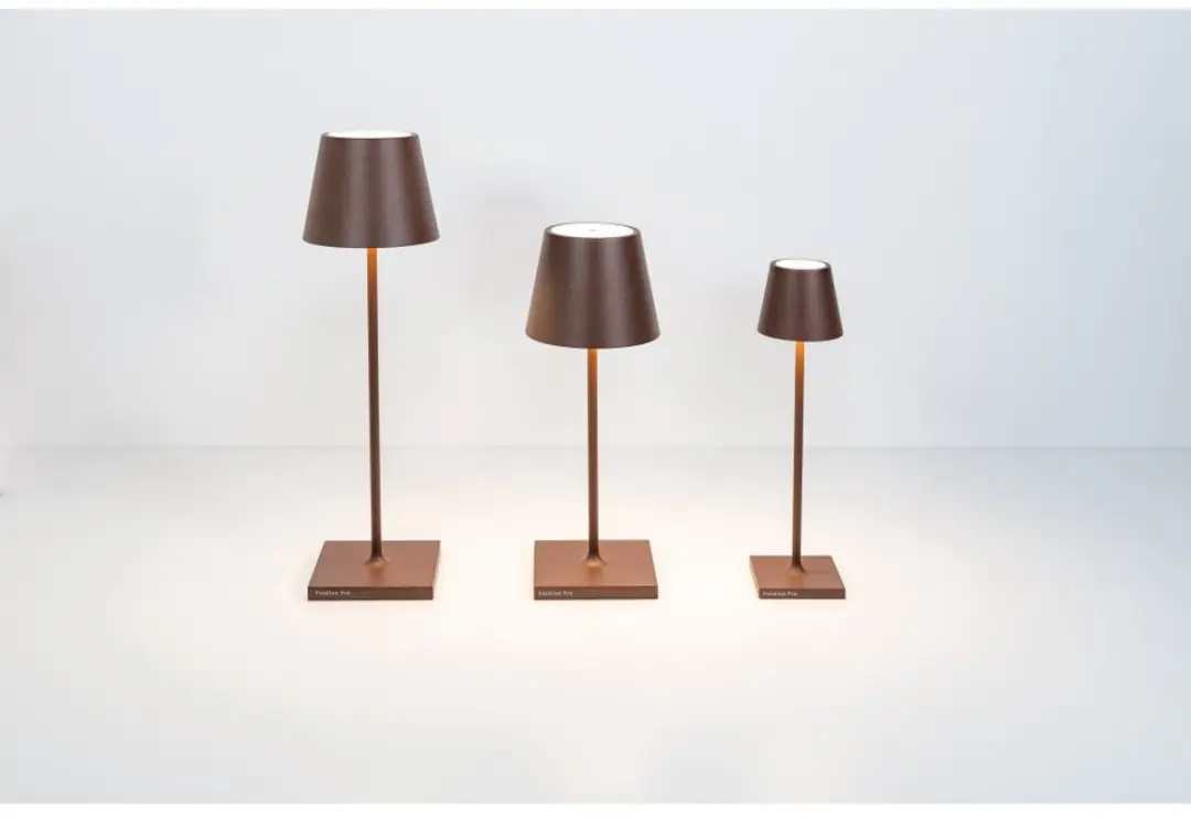 Zafferano Poldina Pro Micro Corten LED Tafellamp - 12u batterij - 1.8W - Marrone