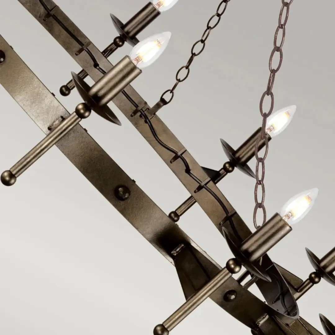 Elstead LED Kroonluchter 12x E14 60W - Old Bronze