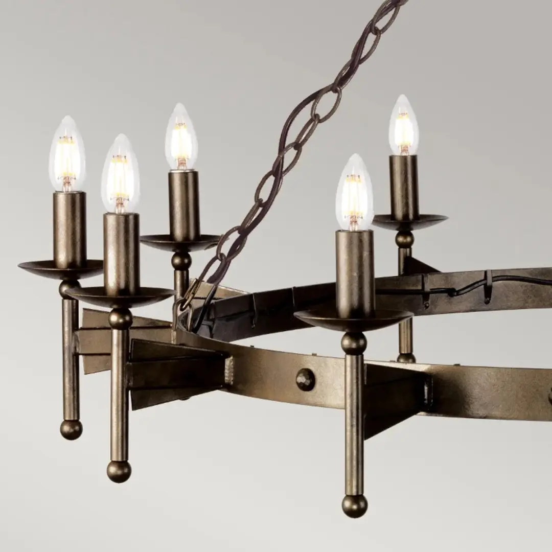 Elstead LED Kroonluchter 12x E14 60W - Old Bronze
