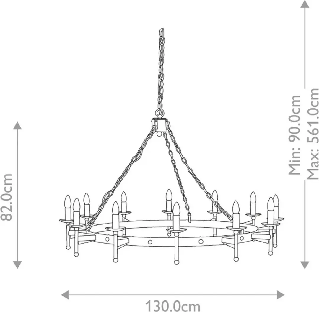 Elstead LED Kroonluchter 12x E14 60W - Old Bronze