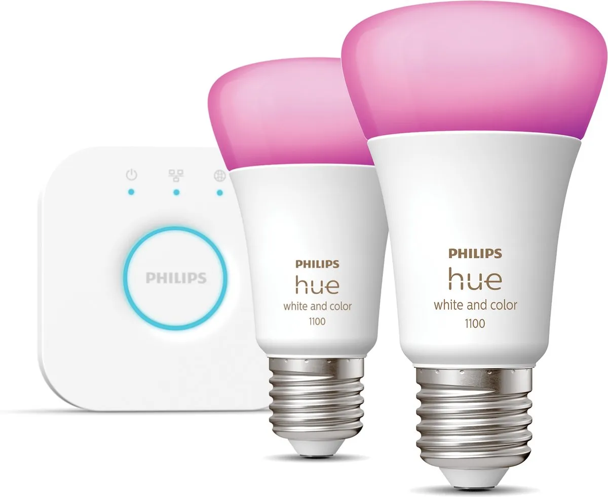 Philips Hue Starterkit - 2 Lampen E27 RGBW 1100lm