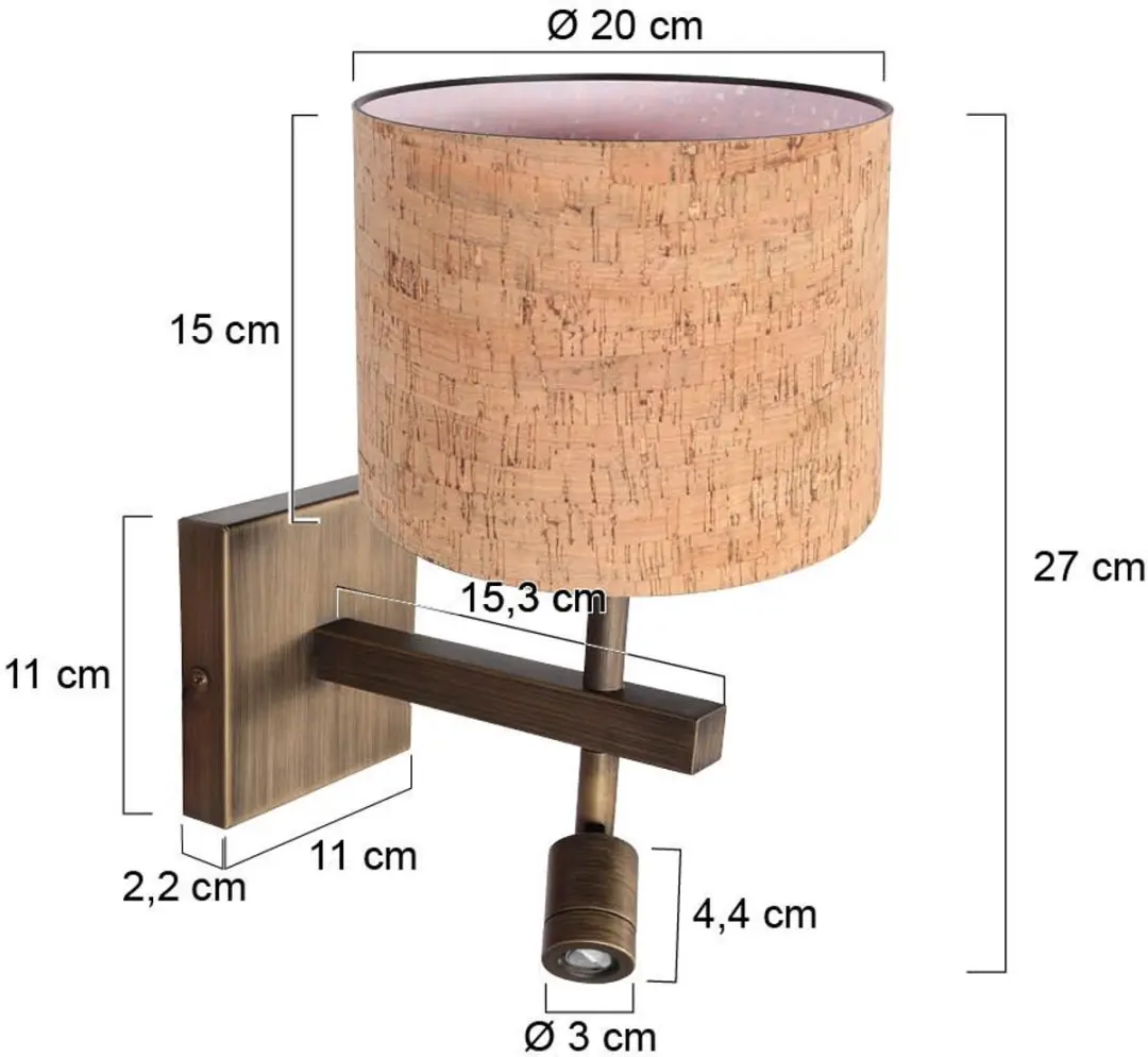 Steinhauer Wandlamp Stang 4889BR - 2 Lichtpunten - Ø10cm - Bruin - afbeelding 6 van 6