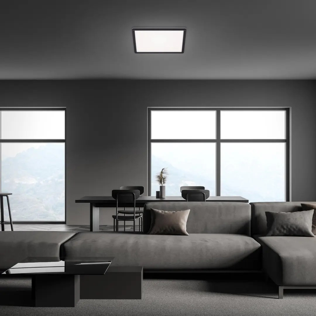 Briloner Slim LED Plafonnière 18W - 4000K - Zwart