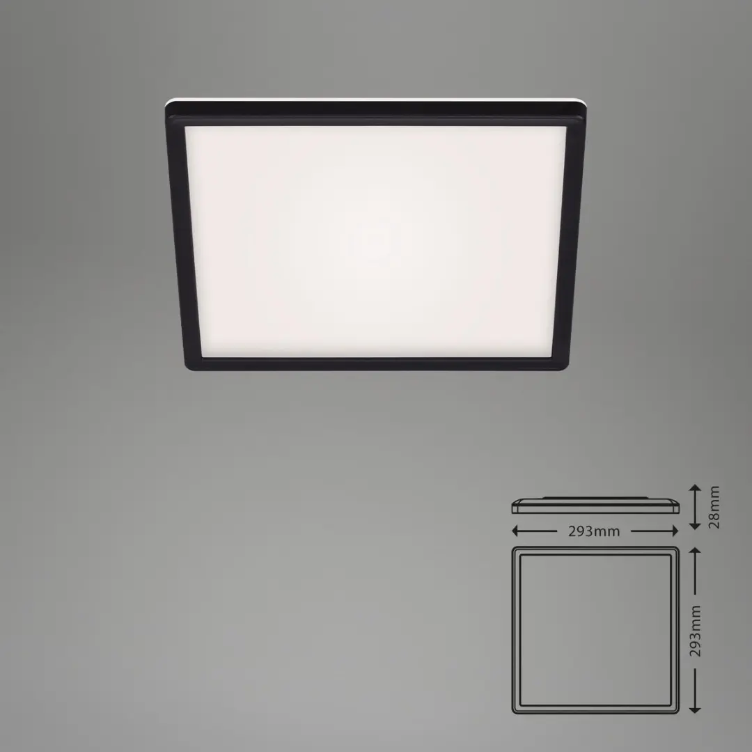 Briloner Slim LED Plafonnière 18W - 4000K - Zwart