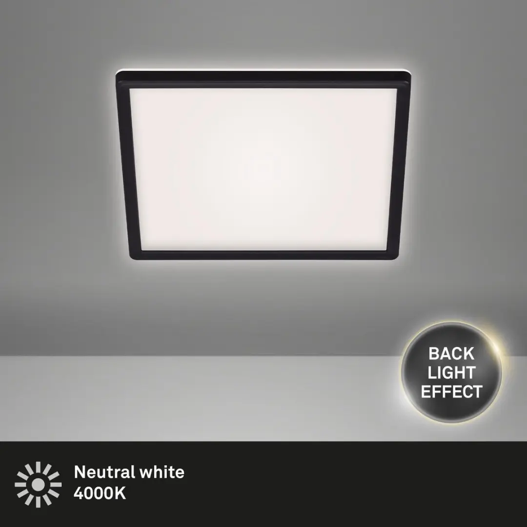 Briloner Slim LED Plafonnière 18W - 4000K - Zwart