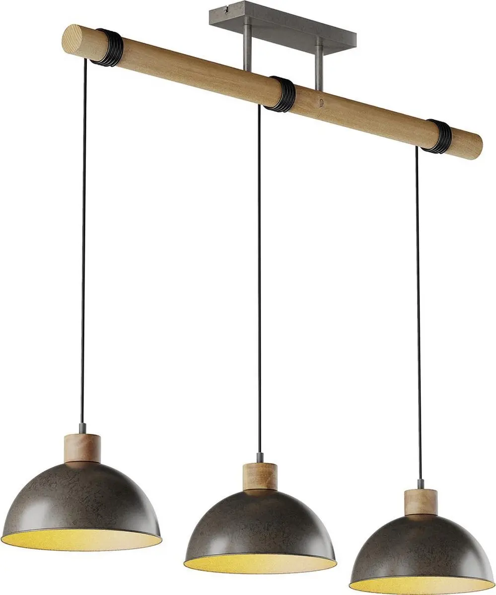 Lindby Hanglamp 3-lichts - Grijs/Licht hout