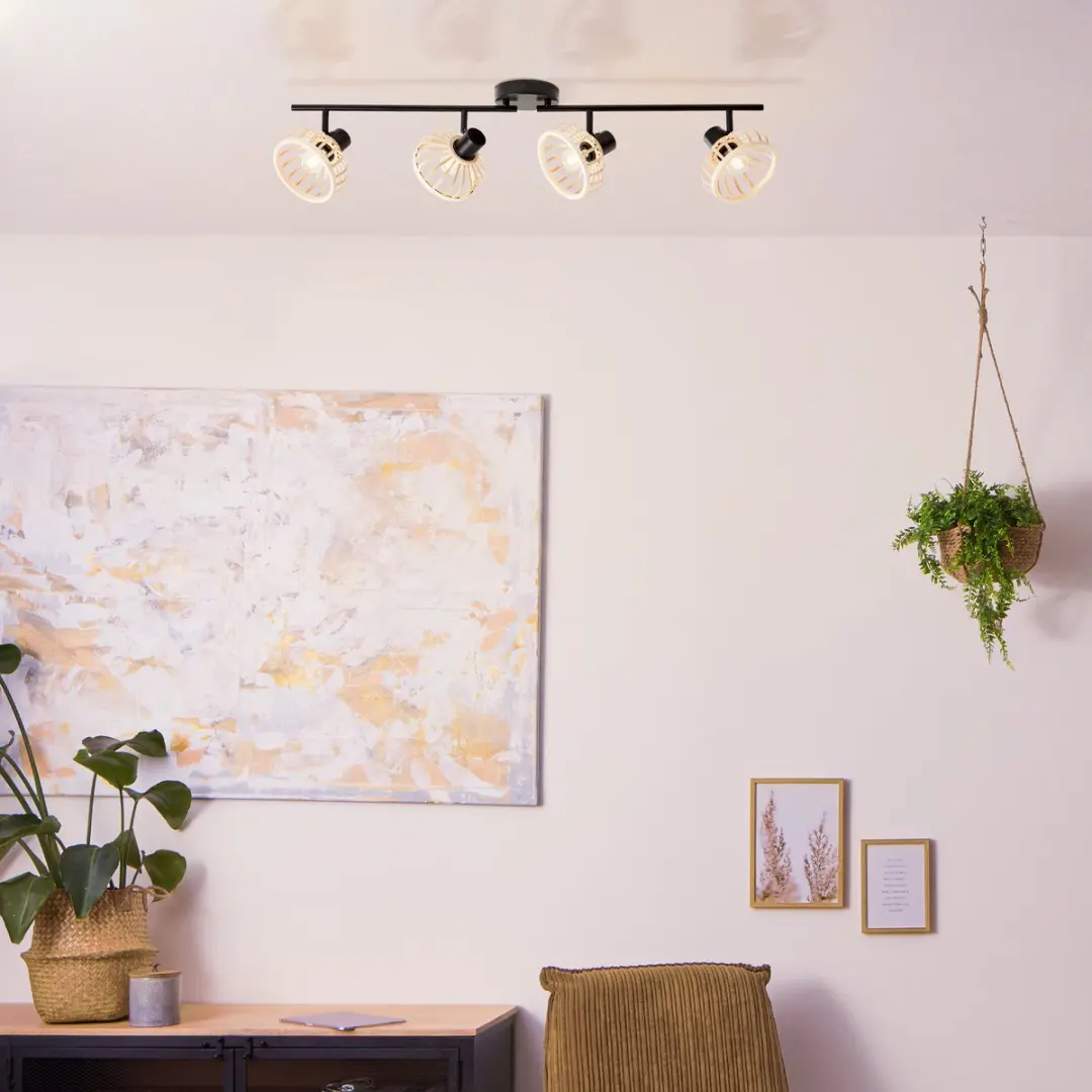 Brilliant Norah Houten Plafondlamp 4-Lichts - Veelkleurig
