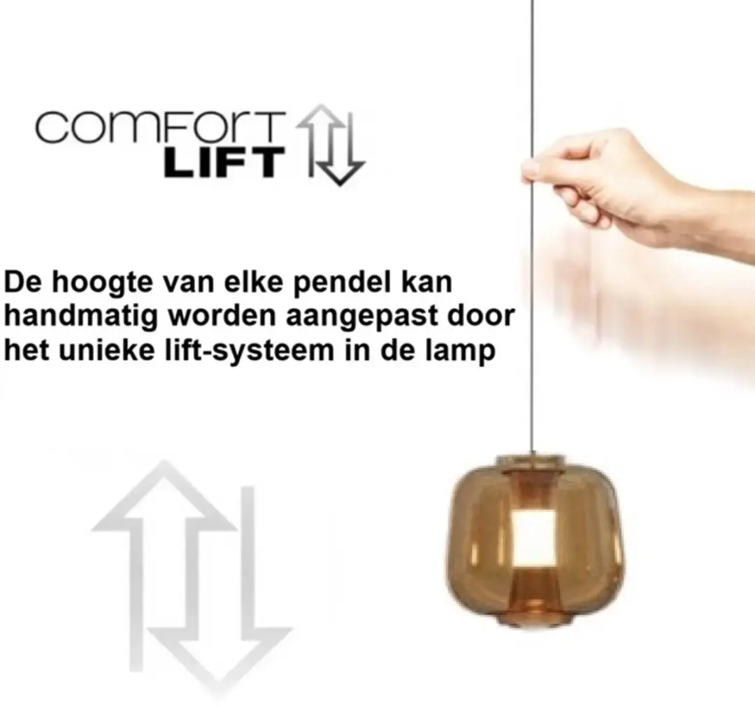 Freelight Hanglamp Rosa 5 Lichts 120cm - Rosé Goud