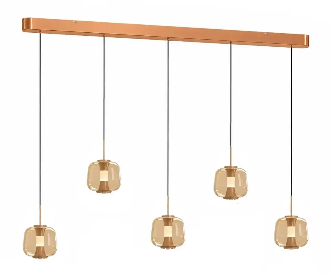 Freelight Hanglamp Rosa 5 Lichts 120cm - Rosé Goud
