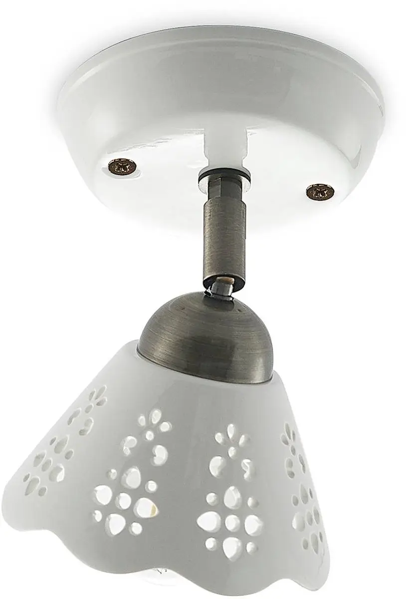 Lindby Buitenspot E14 Keramiek 16.5cm - Wit/Brons