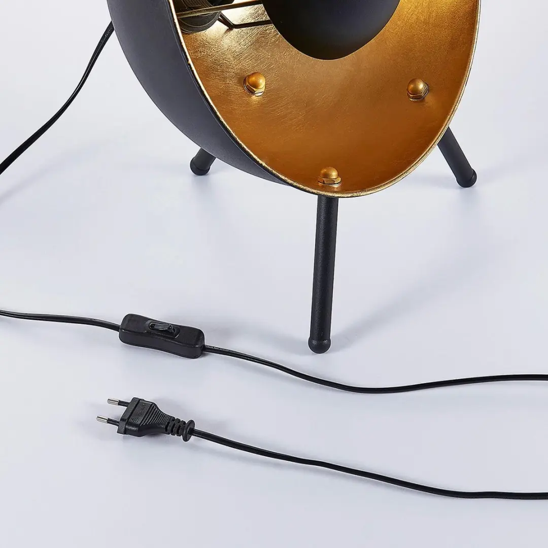Lindby Tafellamp Muriel+ Metaal - 1 Lichtpunt - E27 - Zwart/Goud
