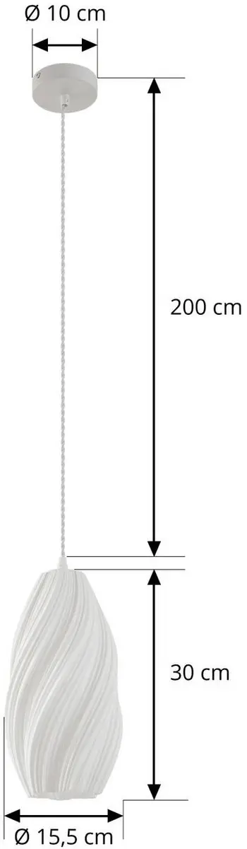 Lindby Hanglamp 1 Licht E27 - Wit