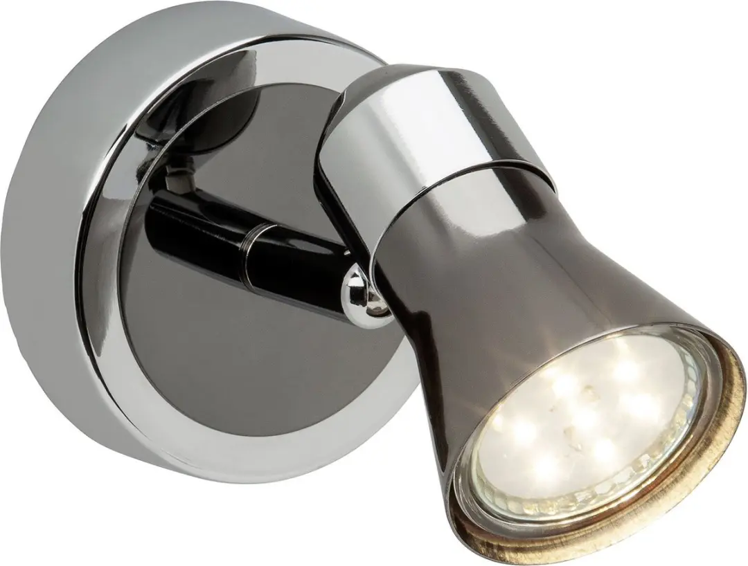 Brilliant JUPP LED Wandlamp 8cm - Chroom/Zwart