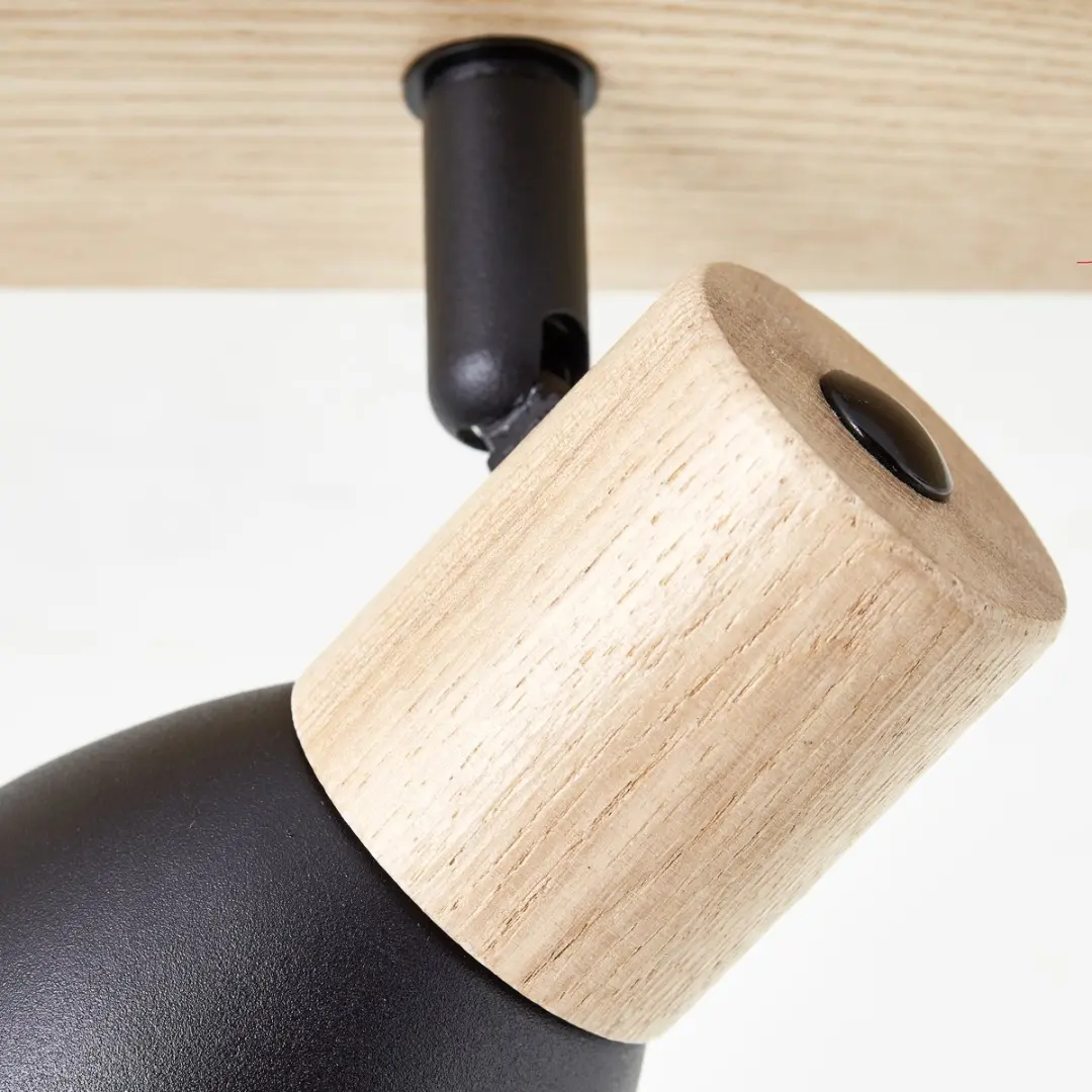 Brilliant Spot Daintree 3 Lampen - 3x D45 E14 28W - Hout/Zwart