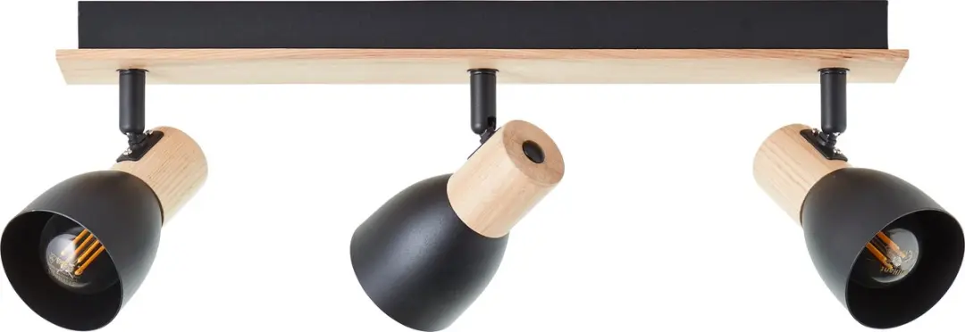 Brilliant Spot Daintree 3 Lampen - 3x D45 E14 28W - Hout/Zwart