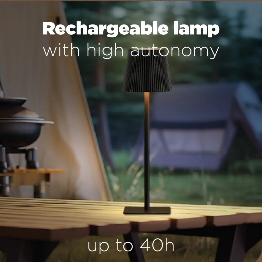 Lutec Chester Draagbare LED Tafellamp 2W - 2 Stuks - Mat Zwart