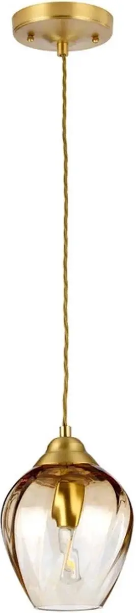 Elstead LED Hanglamp Tiber - 1x E27 60W Dimbaar - Brushed Brass - afbeelding 6 van 6