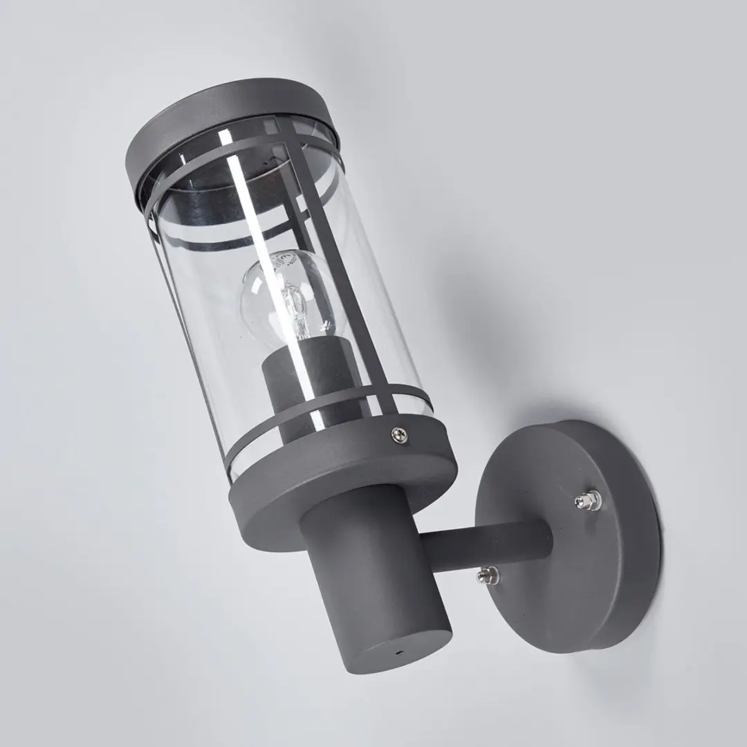 Lindby Wandlamp Buiten 1 Licht E27 - 28,5 cm - Donkergrijs