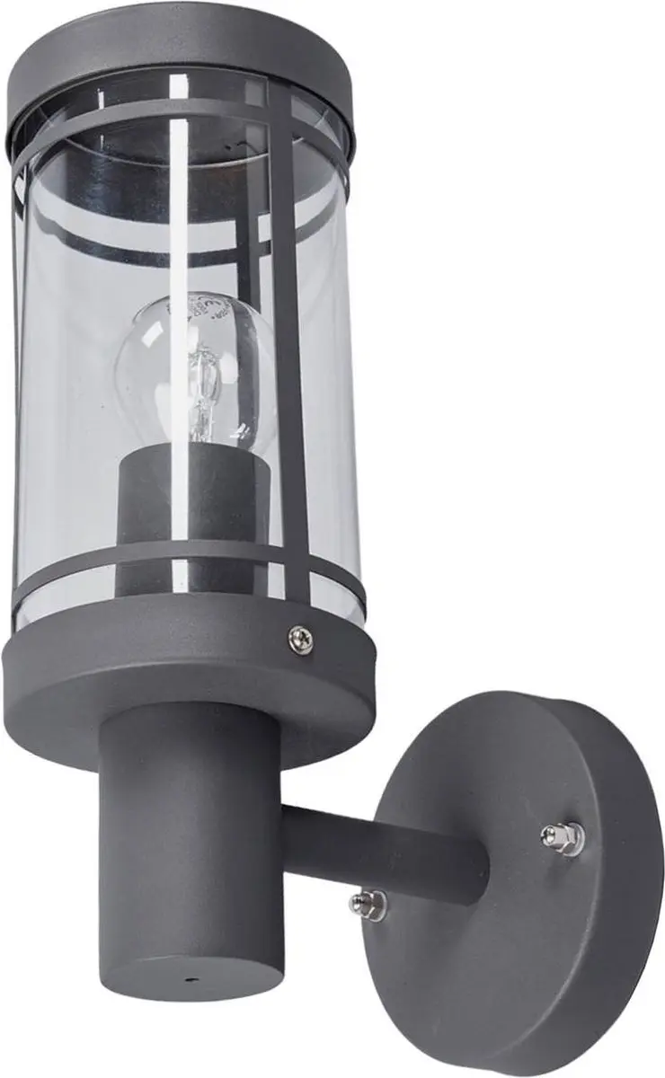 Lindby Wandlamp Buiten 1 Licht E27 - 28,5 cm - Donkergrijs