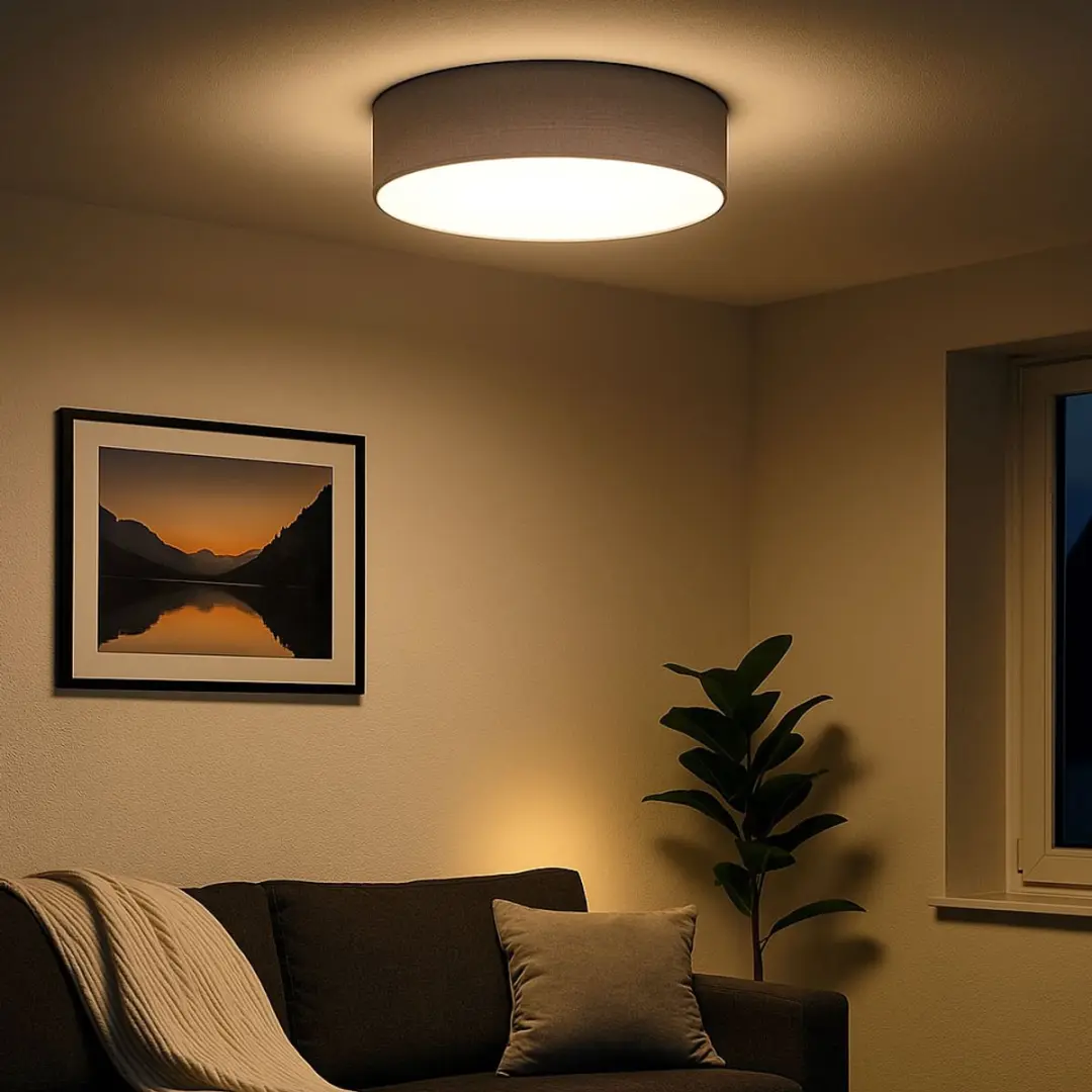 Globo Plafondlamp Antraciet Wit Rond 3x E27 40x10cm