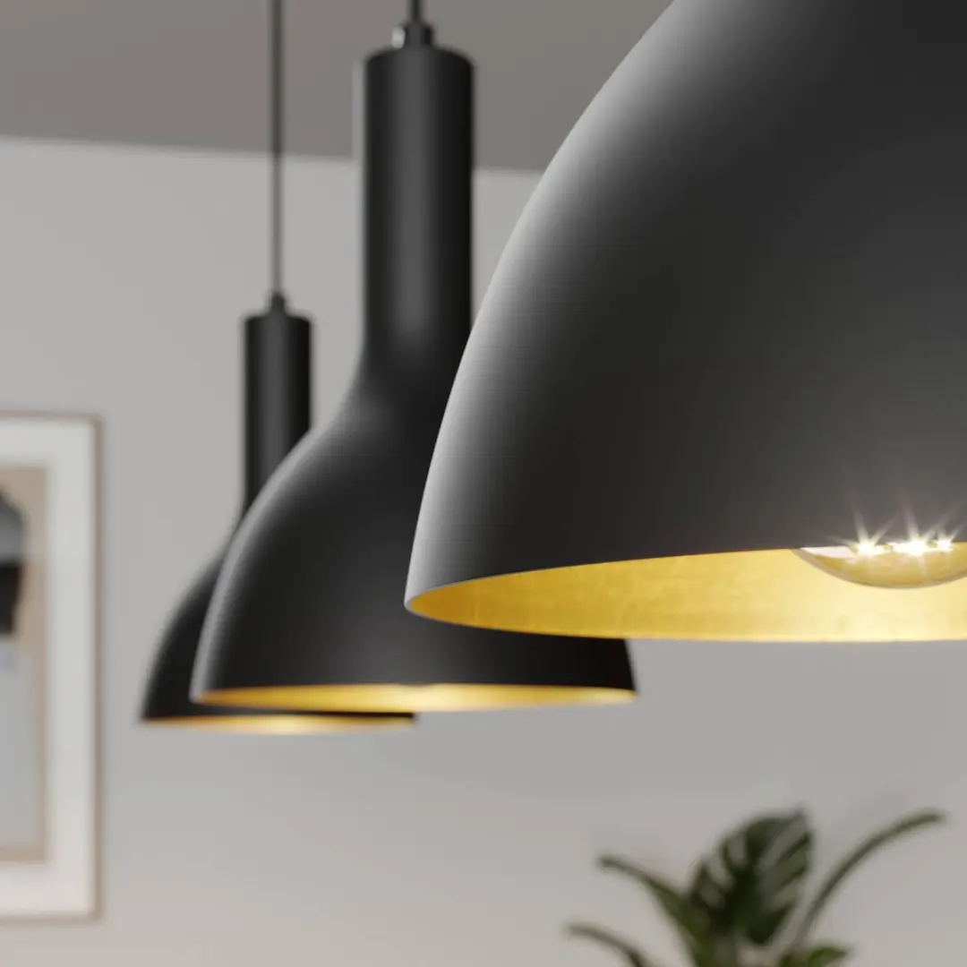 ARCCHIO Hanglamp 3-lichten - Staal - Ø17,5cm - Zwart/Goud