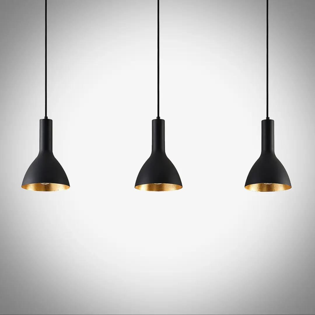 ARCCHIO Hanglamp 3-lichten - Staal - Ø17,5cm - Zwart/Goud