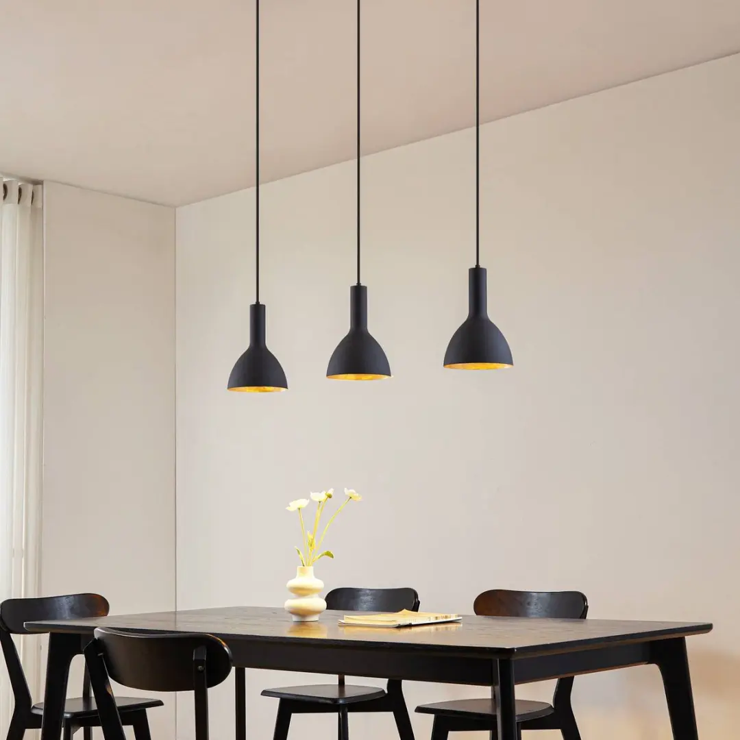 ARCCHIO Hanglamp 3-lichten - Staal - Ø17,5cm - Zwart/Goud
