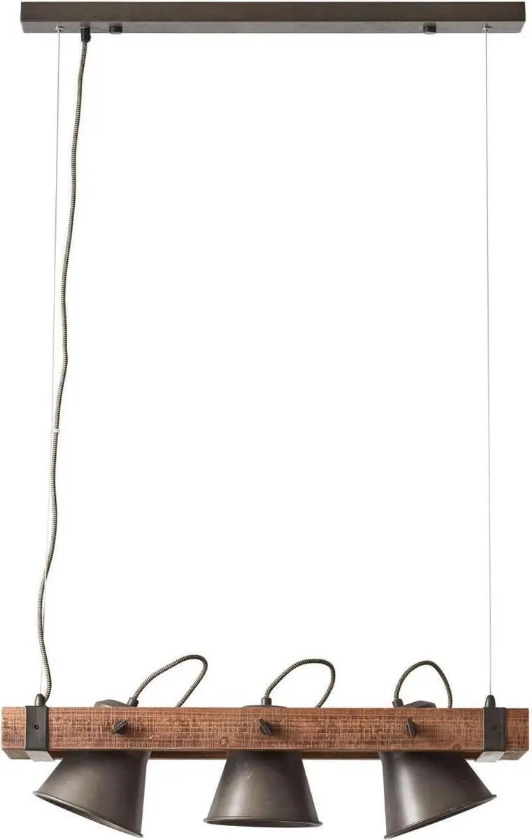 Brilliant PLOW Hanglamp 5x10W - Zwart/Bruin - afbeelding 6 van 6