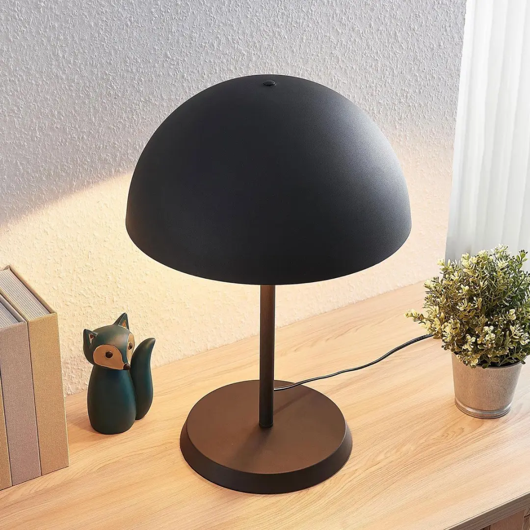Lindby Tafellamp 2-lichts Metaal - 35cm - Zwart/Goud