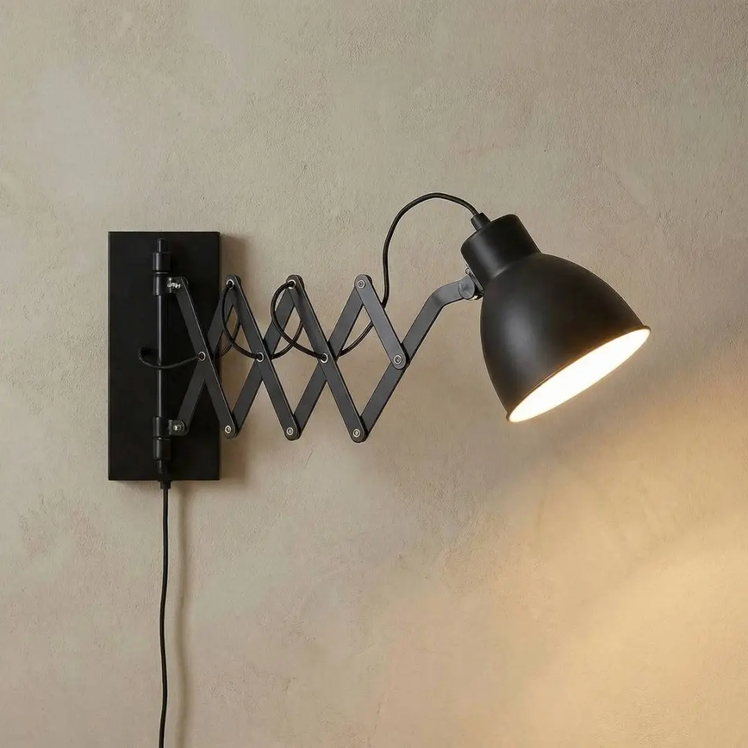Lindby Wandlamp Metaal E14 40W - Zwart