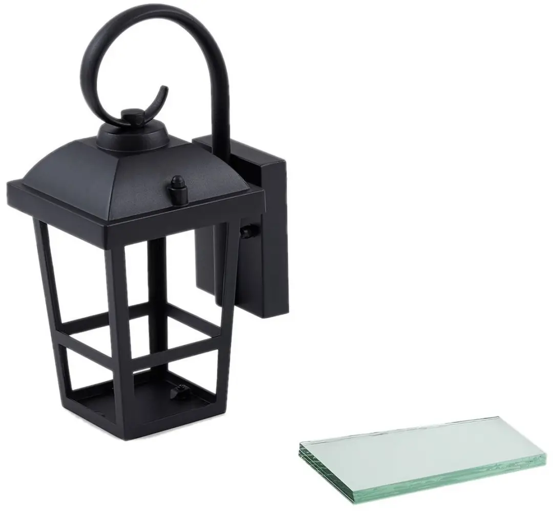 Lindby Wandlamp Buiten 1 Licht E27 - Zwart/Transparant