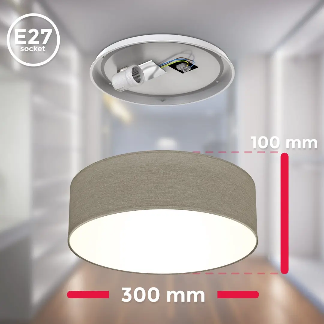 Briloner Plafondlamp Ø30cm - 2 Lichtpunten - Taupe