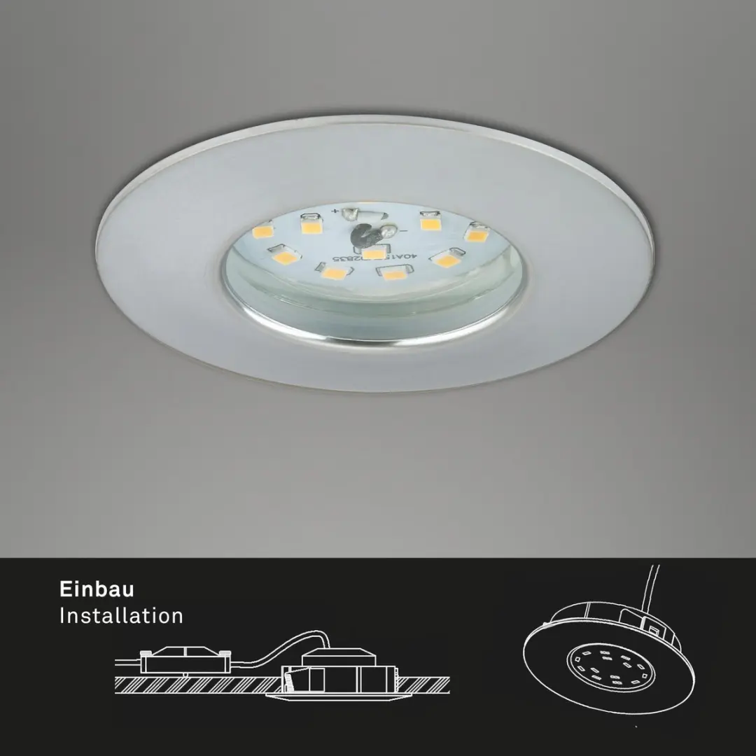 Briloner LED Inbouwlampen Set 3x 6,5W 3000K IP44 - Aluminium Ø7,5cm