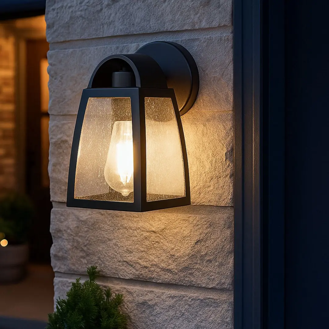 Lutec Kelsey Wandlamp Waterglas Mat Zwart - afbeelding 6 van 6